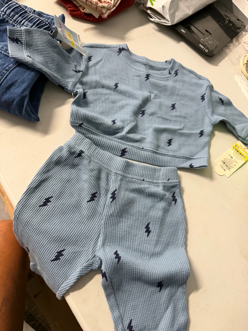 Cat and Jack 0 to 3 month boys two-piece blue outfit new with tag